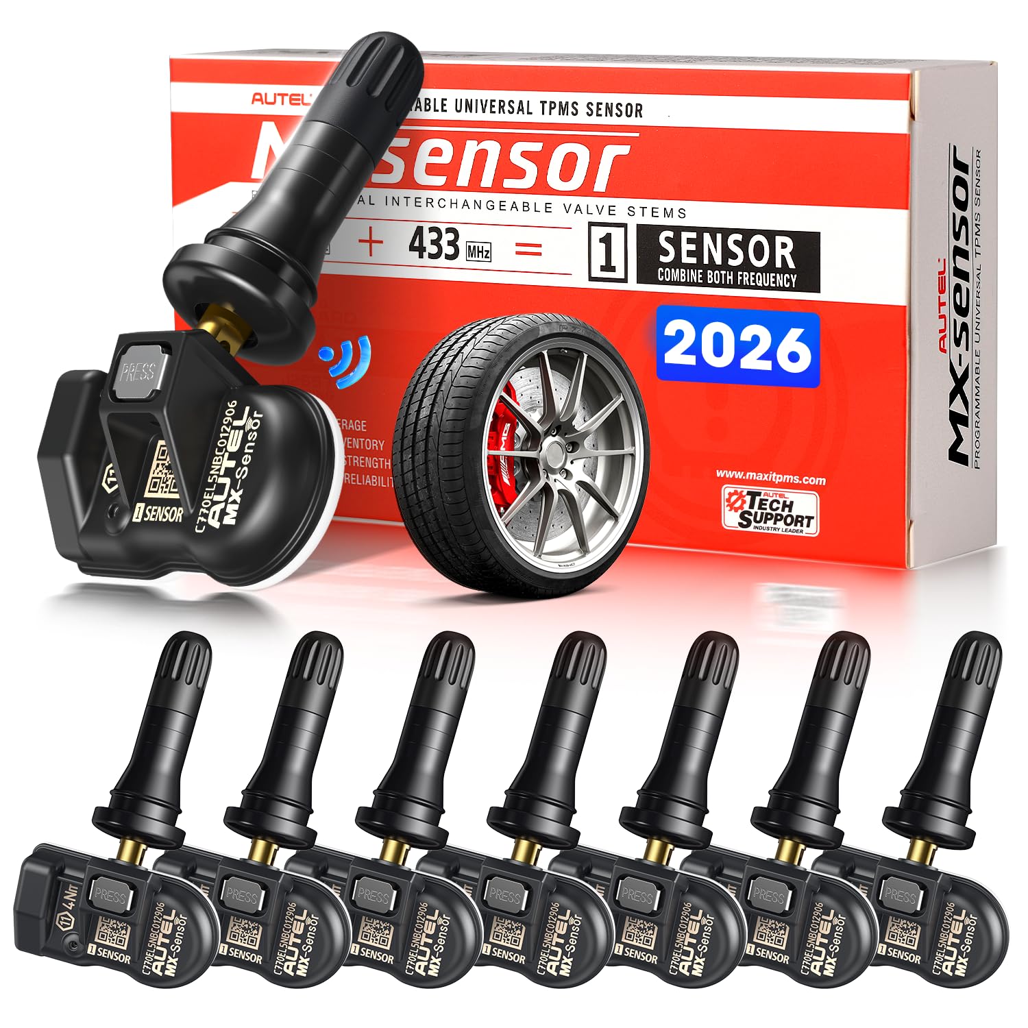 Amazon.com: Autel TPMS MX Sensor 8PCS, 315Mhz 433Mhz 2in1 Tire